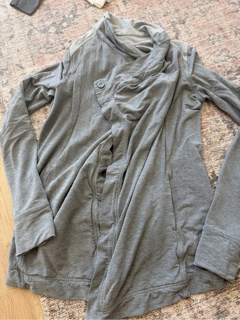 lululemon athletica Gray Draped Open-Front Jacket